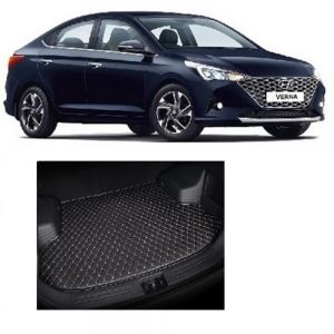 Trunk/Boot/Dicky PU Leatherette Mat for Verna - black